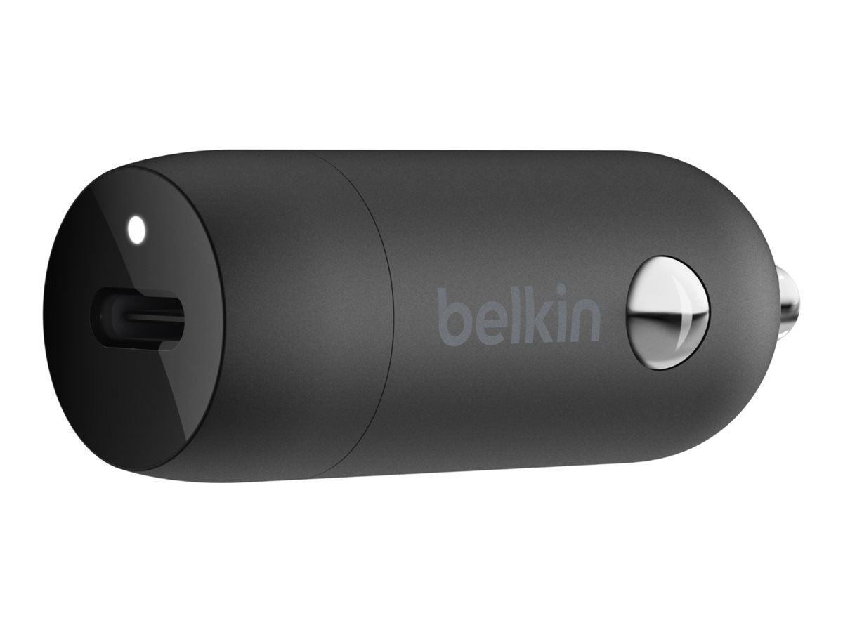 Belkin BOOST CHARGE - Adaptateur d'alimentation pour voiture - 20 Watt - Fast Charge (24 pin USB-C) - noir - CCA003BTBK - Adaptateurs électriques et chargeurs