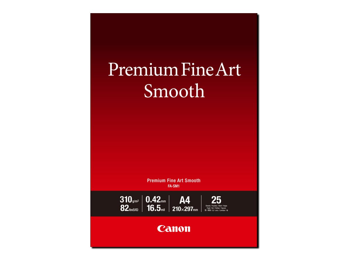 Canon Premium Fine Art Smooth FA-SM2 - Lisse - 16,5 millièmes de pouce - A3 Plus (330,2 x 482,6 mm) - 310 g/m² - 82 lbs - 25 feuille(s) papier photo - 1711C014 - Papier photo