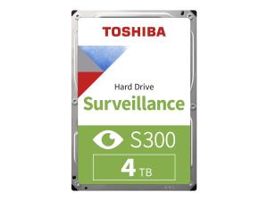 Toshiba S300 Surveillance - Disque dur - 4 To - interne - 3.5" - SATA 6Gb/s - 5400 tours/min - mémoire tampon : 128 Mo - HDWT840UZSVA - Disques durs internes