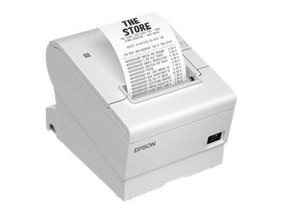 Epson TM T88VII (111) - Imprimante de reçus - thermique en ligne - Rouleau (7,95 cm) - 180 x 180 ppp - jusqu'à 500 mm/sec - USB 2.0, LAN, série, hôte USB 2.0 - outil de coupe - blanc - C31CJ57111 - Imprimantes de reçus POS