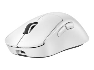 Logitech G PRO X SUPERLIGHT 2 DEX - Souris - ergonomique - pour droitiers - optique - 5 boutons - sans fil, filaire - 2.4 GHz, USB - blanc - 910-007365 - Souris