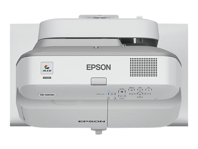 Epson EB-685Wi - Projecteur 3LCD - 3500 lumens (blanc) - 3500 lumens (couleur) - WXGA (1280 x 800) - 16:10 - 720p - LAN - gris, blanc - V11H741040 - Projecteurs LCD