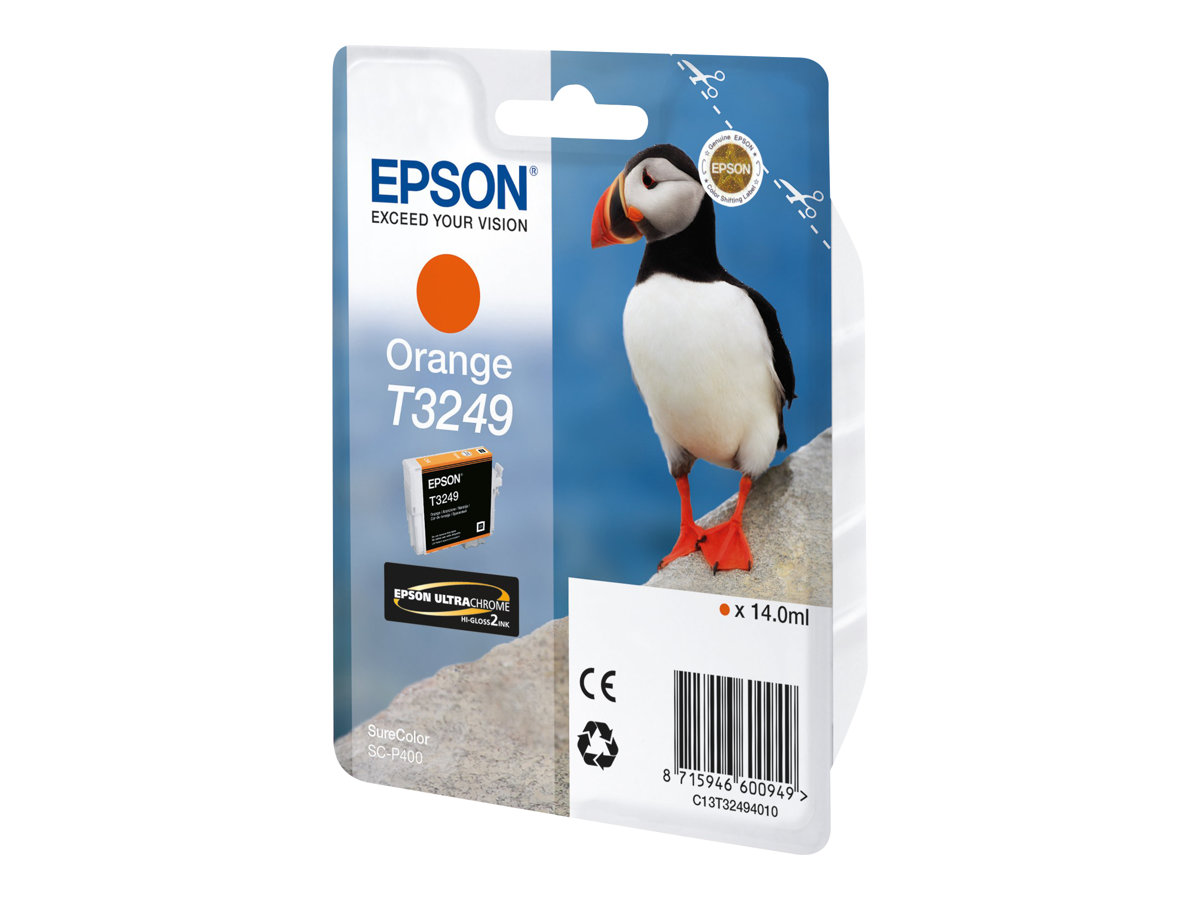 Epson T3249 - 14 ml - orange - original - cartouche d'encre - pour SureColor P400, SC-P400 - C13T32494010 - Cartouches d'imprimante