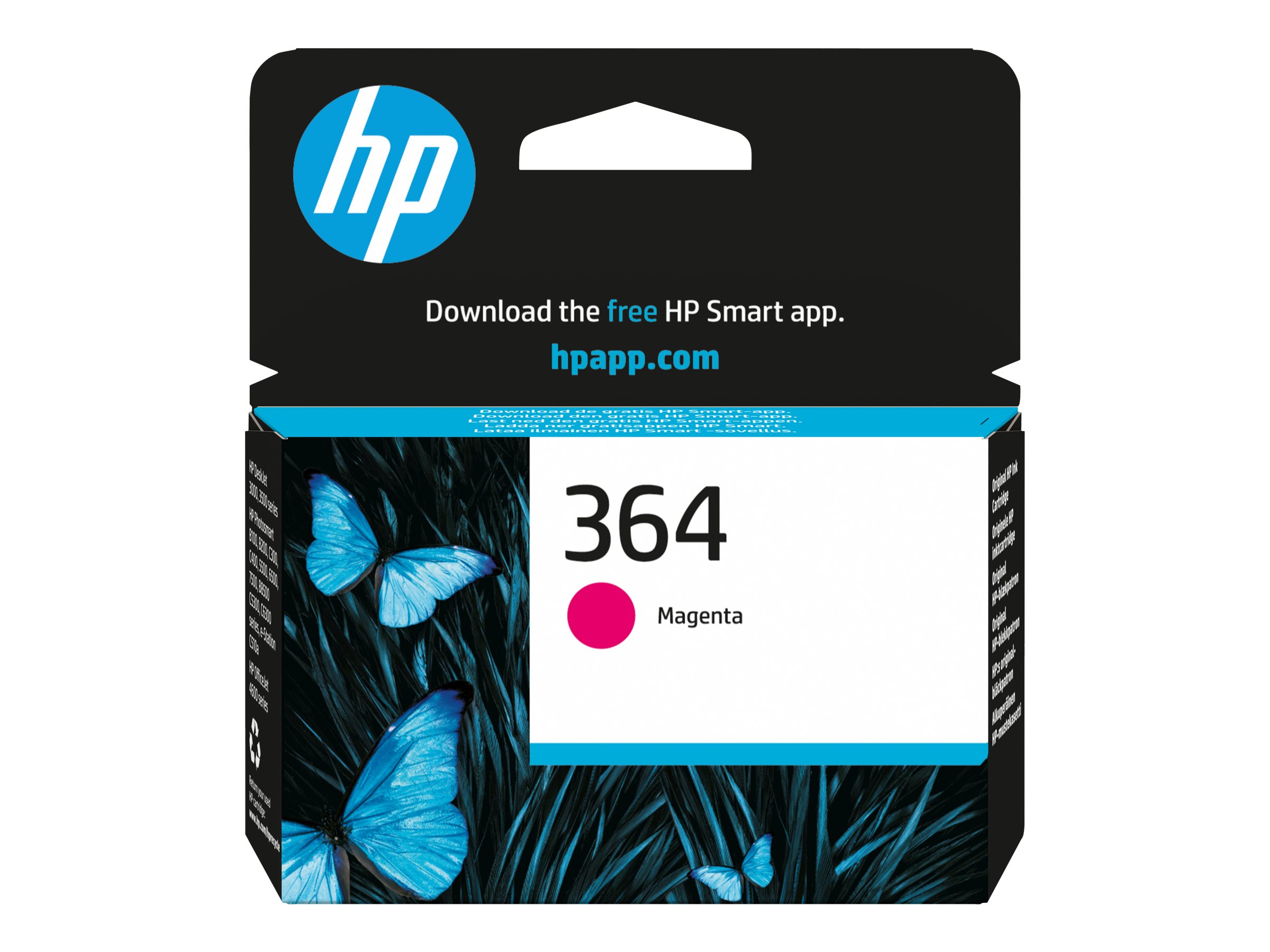 HP 364 - Magenta - original - cartouche d'encre - pour Deskjet 35XX; Photosmart 55XX, 55XX B111, 65XX, 7510 C311, 7520, Wireless B110 - CB319EE#BA1 - Cartouches d'imprimante