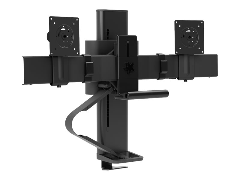 Ergotron TRACE - Kit de montage (poignée, fixation par pince pour bureau, base, colonne de levage, bras d'extension, 2 pivots coulissants) - Technologie brevetée Constant Force - pour 2 écrans LCD - noir mat - Taille d'écran : jusqu'à 27 pouces - 45-658-224 - Montages pour TV et moniteur
