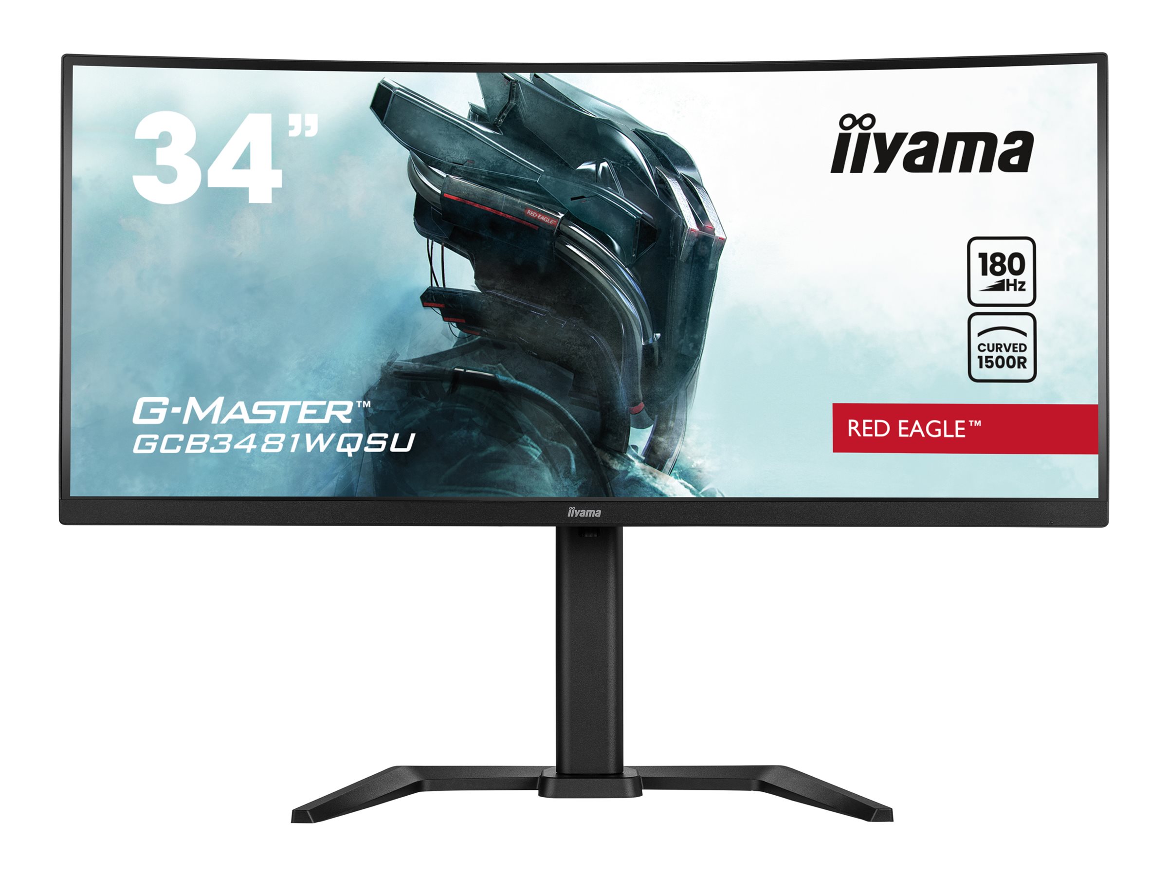 iiyama G-MASTER Red Eagle GCB3481WQSU-B1 - Écran LED - jeux - incurvé - 34" - 3440 x 1440 UWQHD @ 180 Hz - VA - 500 cd/m² - 4000:1 - HDR400 - 0.3 ms - 2xHDMI, 2xDisplayPort - haut-parleurs - noir mat - GCB3481WQSU-B1 - Écrans d'ordinateur