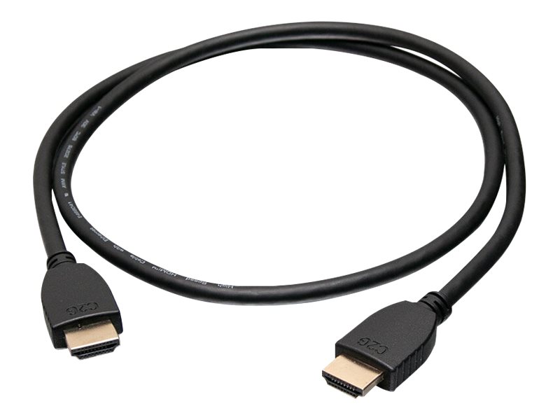 C2G Câble HDMI 4K 1ft avec Ethernet - Haute Vitesse - Câble UltraHD - M/M - Câble HDMI avec Ethernet - HDMI mâle pour HDMI mâle - 30.48 cm - blindé - noir - 56781 - Câbles HDMI
