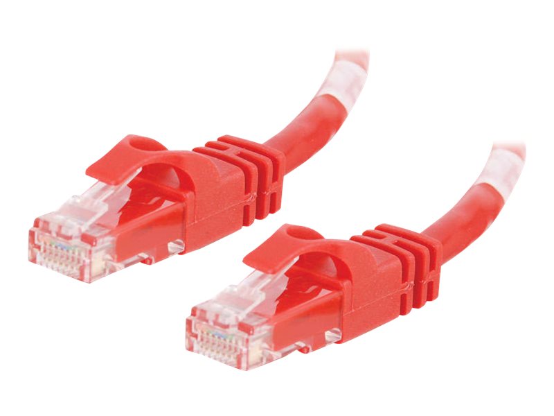 C2G Cat6 Booted Unshielded (UTP) Network Patch Cable - Cordon de raccordement - RJ-45 (M) pour RJ-45 (M) - 50 cm - UTP - CAT 6 - moulé, sans crochet, bloqué - rouge - 83445 - Câbles à paire torsadée