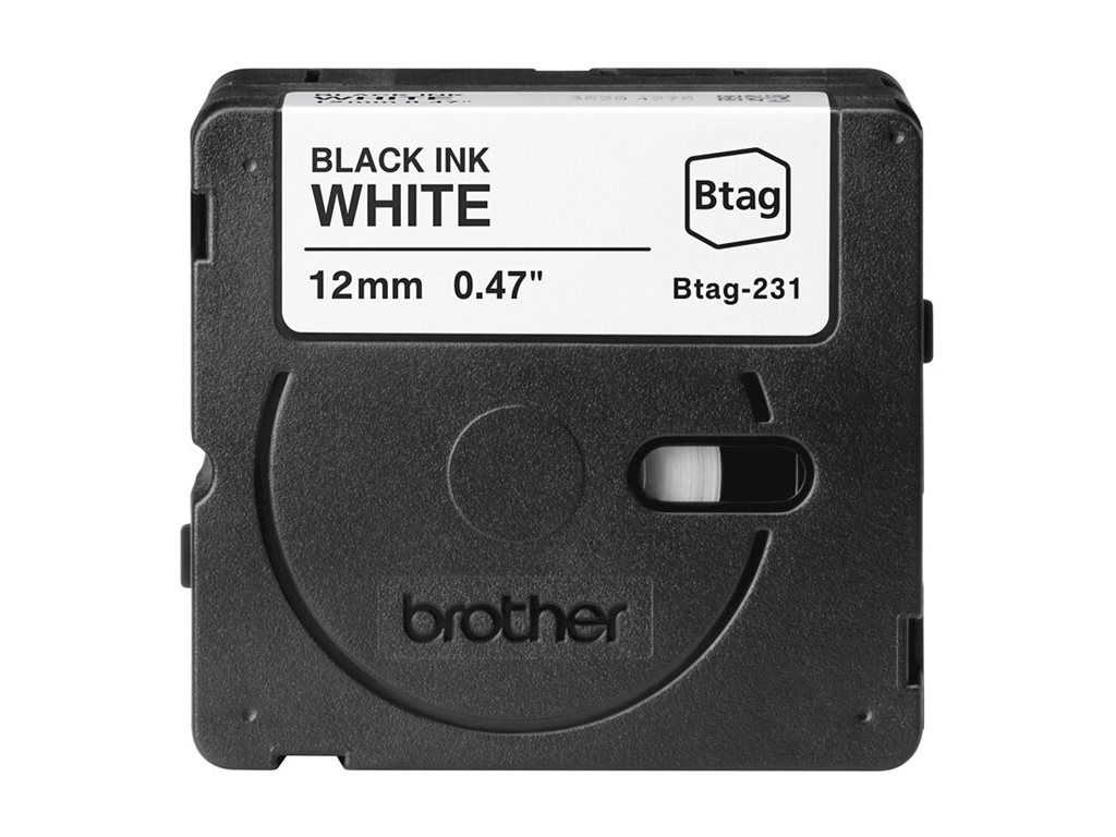 Brother BTAG-231 - Noir sur blanc - Rouleau (1,2 cm x 4 m) 1 cassette(s) boîte de suspension - bande d'étiquettes - BTAG231 - Papier pour rouleau