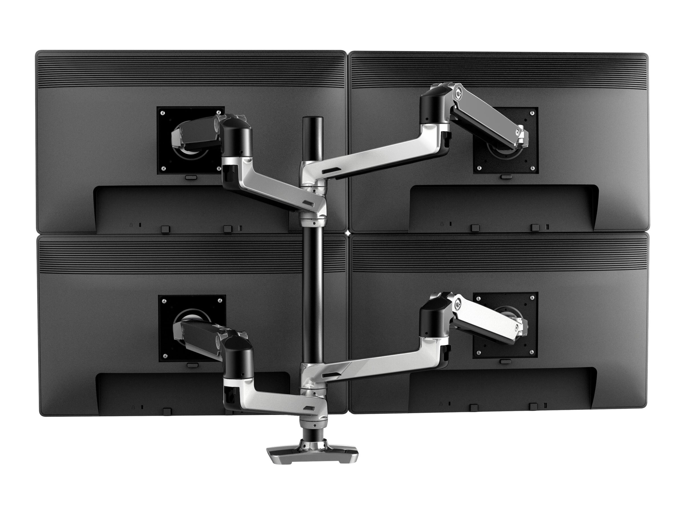 Ergotron LX - Kit de montage (poteau haut, bras d'empilage double) - pour 2 écrans LCD - aluminium, acier - aluminium poli avec des accents noirs - Taille d'écran : jusqu'à 40 pouces - 45-549-026 - Accessoires pour écran