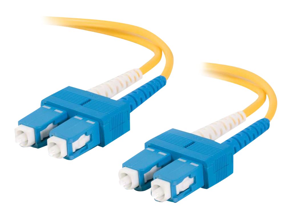 C2G SC-SC 9/125 OS1 Duplex Singlemode PVC Fiber Optic Cable (LSZH) - Cordon de raccordement - mode unique SC (M) pour mode unique SC (M) - 1 m - fibre optique - duplex - 9 / 125 micromètres - OS1 - sans halogène - jaune - 85568 - Câblesenfibres