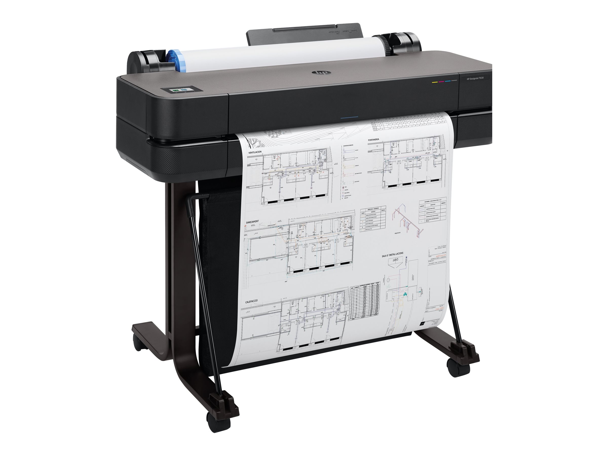 HP DesignJet T630 - 2025 Edition - 24" imprimante grand format - couleur - jet d'encre - Rouleau A1 (61,0 cm x 45,7 m), A1, ANSI D - 2 400 x 1 200 ppp - jusqu'à 0.5 min/page - USB 2.0, Gigabit LAN, Wi-Fi(n) - outil de coupe - 5HB09D#B19 - Imprimantes grand format