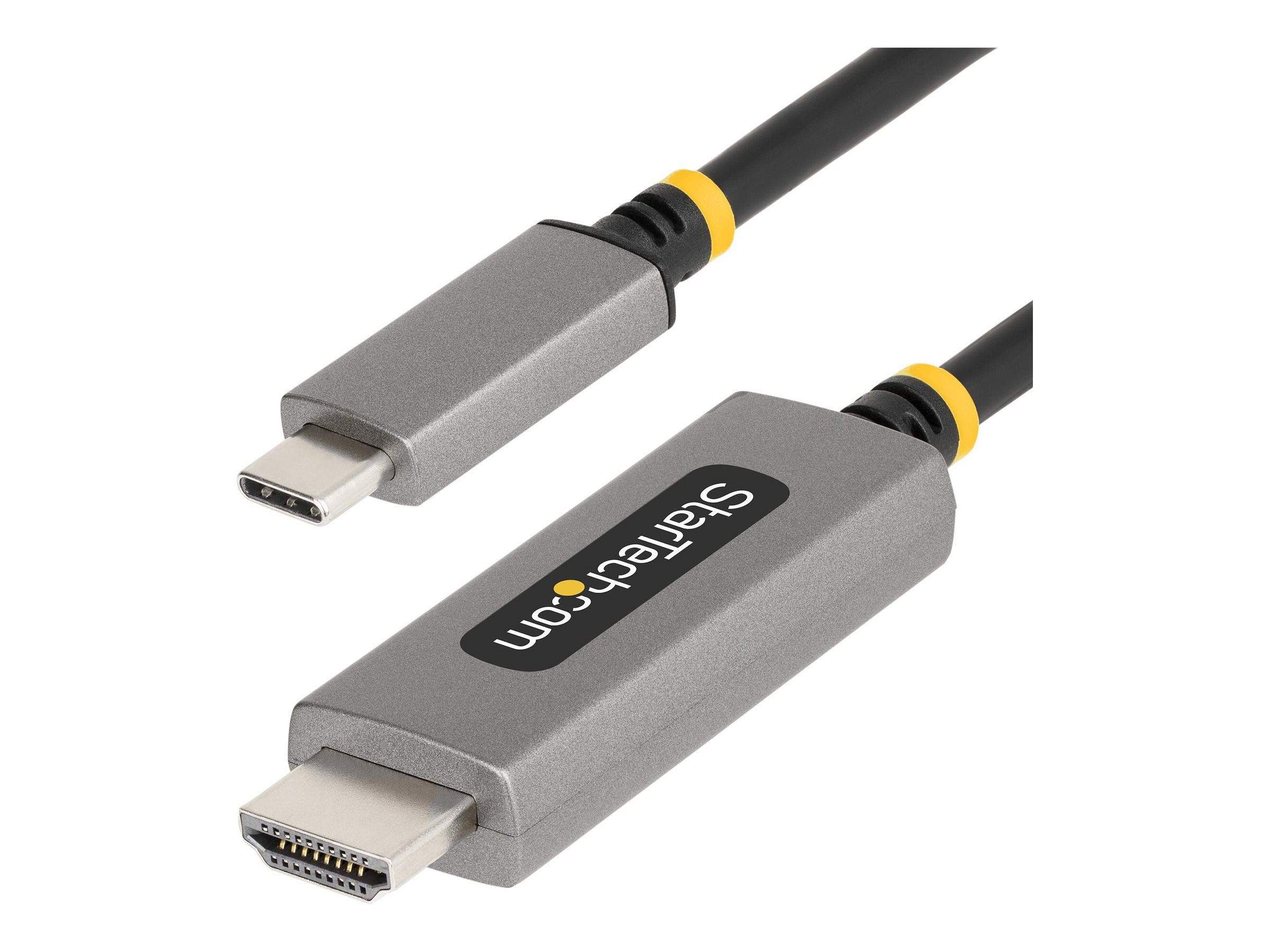 StarTech.com 10ft (3m) USB-C to HDMI Adapter Cable, 8K 60Hz, 4K 144Hz, HDR10, USB Type-C to HDMI 2.1 Video Converter Cable, USB-C DP Alt Mode/USB4/Thunderbolt 3/4 Compatible - USB-C Laptop to HDMI Monitor (136B-USBC-HDMI213M) - Câble adaptateur - 24 pin USB-C mâle pour HDMI mâle - 3 m - gris sidéral - actif, support pour 8K60Hz, support pour 4K144Hz - 136B-USBC-HDMI213M - Accessoires pour téléviseurs