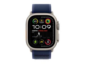 Apple Watch Ultra 2 - 49 mm - titanium naturel - montre intelligente avec Boucle Trail - tissage en nylon - bleu - taille du bracelet : M/L - 64 Go - LTE, Wi-Fi 4, UWB, Bluetooth - 4G - 61.4 g - MX4L3NF/A - Montres intelligentes