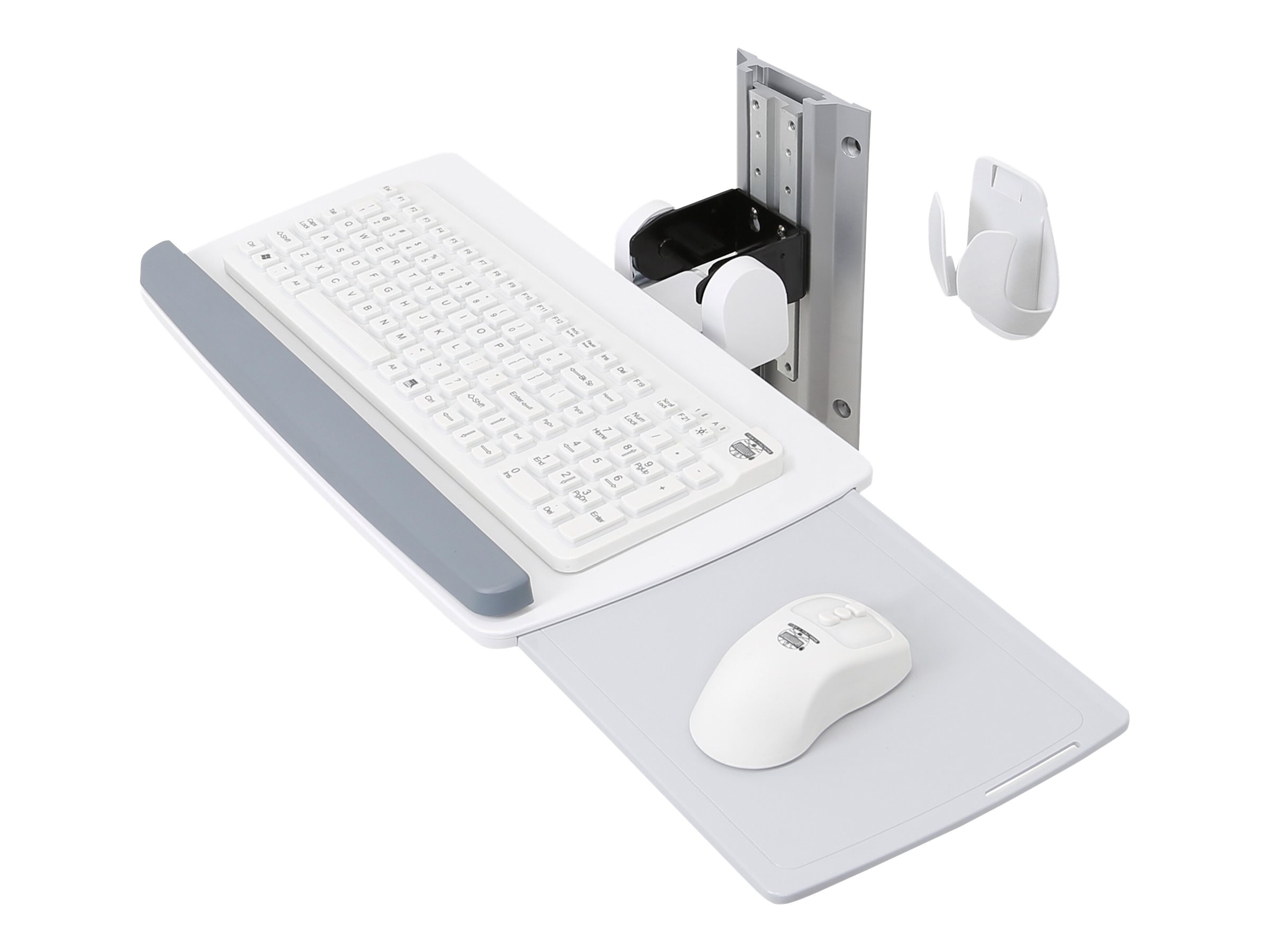Ergotron Neo-Flex - Clavier/plate-forme de souris - coulissant - montable sur mur - blanc - 45-403-062 - Accessoires pour serveur
