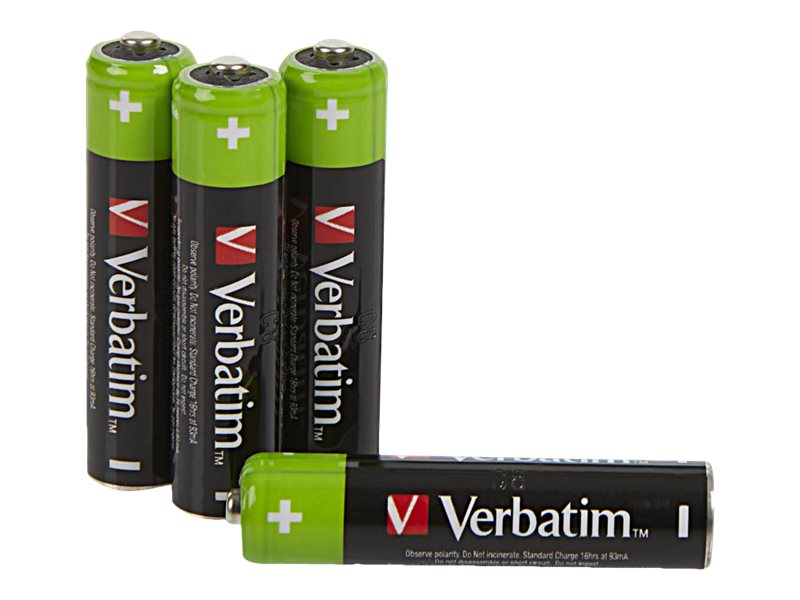 Verbatim Premium - Batterie 4 x AAA / HR03 - NiMH - (rechargeables) - 950 mAh - 49514 - Batteries universelles