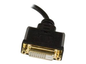 StarTech.com 8in Micro HDMI to DVI-D Adapter M/F - 8in Micro HDMI to DVI Cable - Connect a Micro HDMI phone or laptop to a DVI-D display (HDDDVIMF8IN) - Adaptateur vidéo - DVI-D femelle pour 19 pin micro HDMI Type D mâle - 20.3 cm - blindé - noir - HDDDVIMF8IN - Câbles HDMI