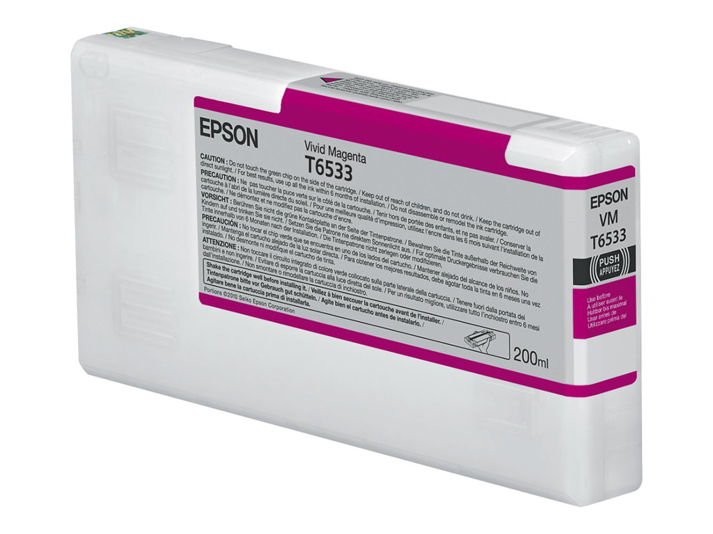 Epson - 200 ml - Magenta vif - original - cartouche d'encre - pour Stylus Pro 4900, Pro 4900 Designer Edition, Pro 4900 Spectro_M1 - C13T653300 - Cartouches d'encre Epson