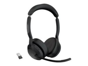 Jabra Evolve2 55 MS Stereo - Micro-casque - sur-oreille - Bluetooth - sans fil - Suppresseur de bruit actif - USB-A - noir - certifié Zoom, Certifié pour Microsoft Teams, Cisco Webex Certified, Optimisé pour la CU, Certifié Alcatel-Lucent, Certifié Avaya, Certifié Unify, Certifié MFi, Certifié Google Meet, Certifié Amazon Chime, Certifié Google Fast Pair - 25599-999-999 - Écouteurs