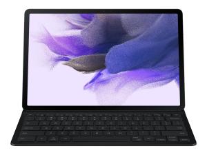 Samsung EF-DT730 - Clavier et étui (couverture de livre) - POGO pin - noir clavier, noir étui - pour Galaxy Tab S7 FE, Tab S7+ - EF-DT730BBEGFR - Claviers