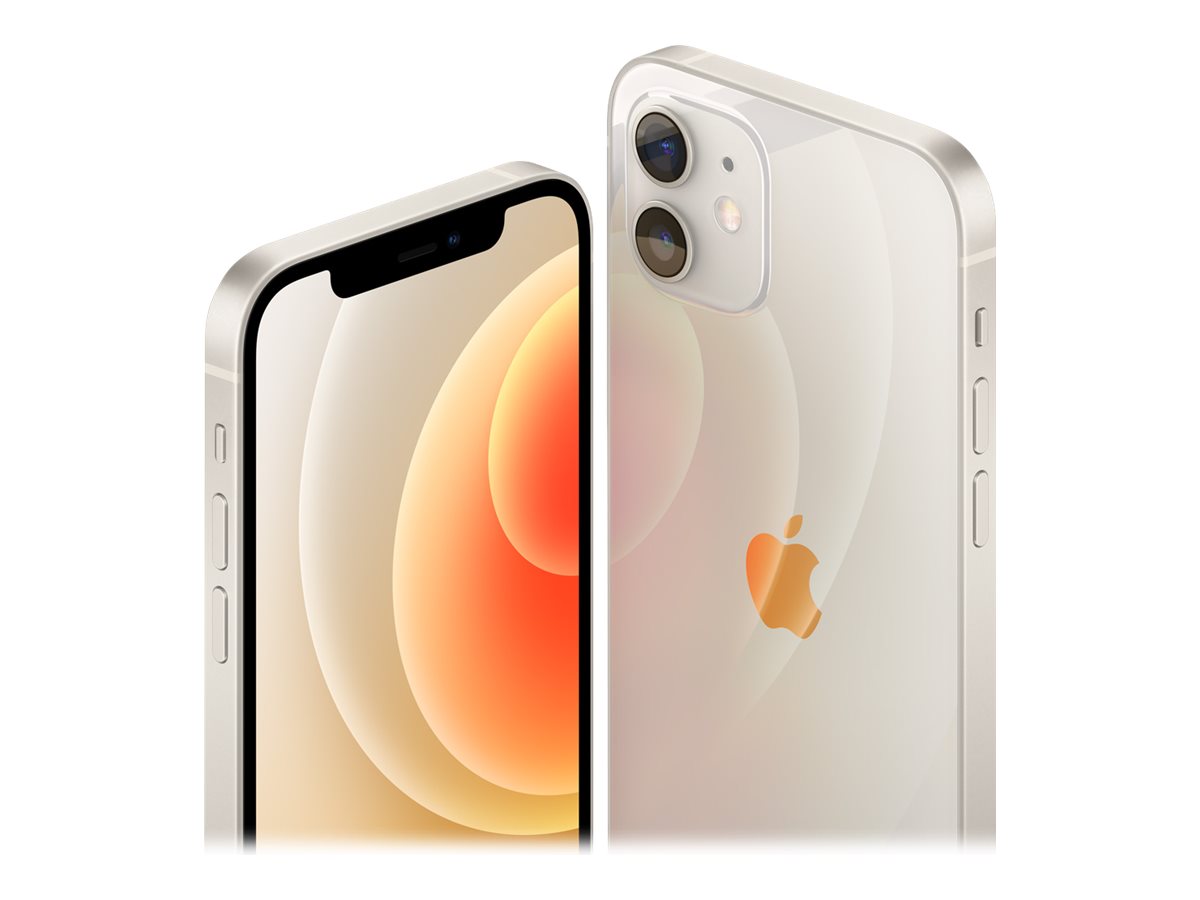 Apple iPhone 12 - 5G smartphone - double SIM / Mémoire interne 64 Go - écran OEL - 6.1" - 2532 x 1170 pixels - 2x caméras arrière 12 MP, 12 MP - front camera 12 MP - blanc - MGJ63ZD/A - iPhone