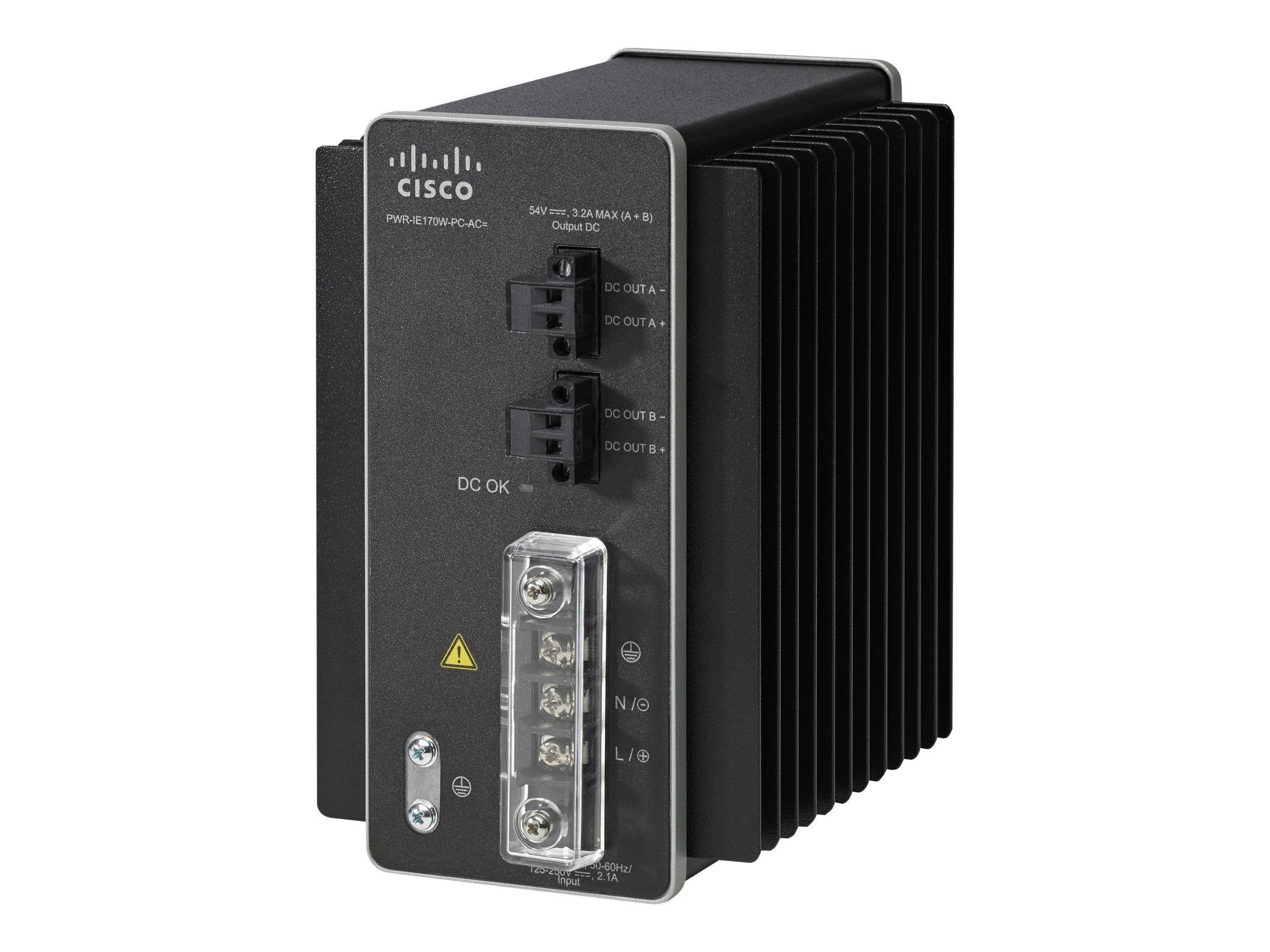Cisco AC-DC Power Module for POE solution - Adaptateur secteur (montable sur rail DIN) - CA 90 - 264/ CC 106 - 300 V - 170 Watt - pour Industrial Ethernet 4000 Series - PWR-IE170W-PC-AC= - Adaptateurs électriques/chargeurs pour ordinateur portable