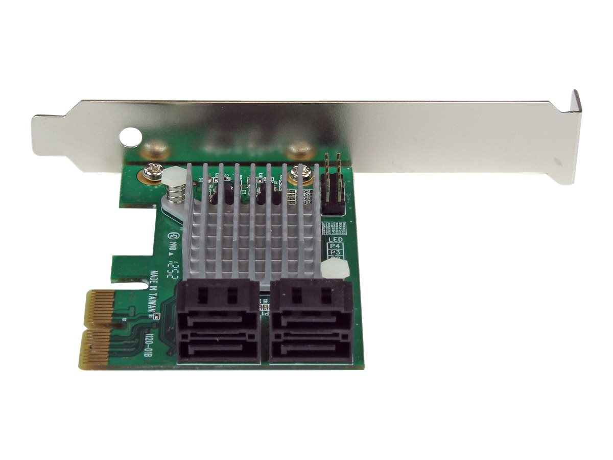 StarTech.com Carte contrôleur PCI Express RAID à 4 ports SATA 6 Gb/s avec HyperDuo (PEXSAT34RH) - Contrôleur de stockage (RAID) - 4 Canal - SATA 6Gb/s - profil bas - RAID RAID 0, 1, 10, JBOD - PCIe 2.0 x2 - pour P/N: ST521PMINT - PEXSAT34RH - Adaptateurs de stockage