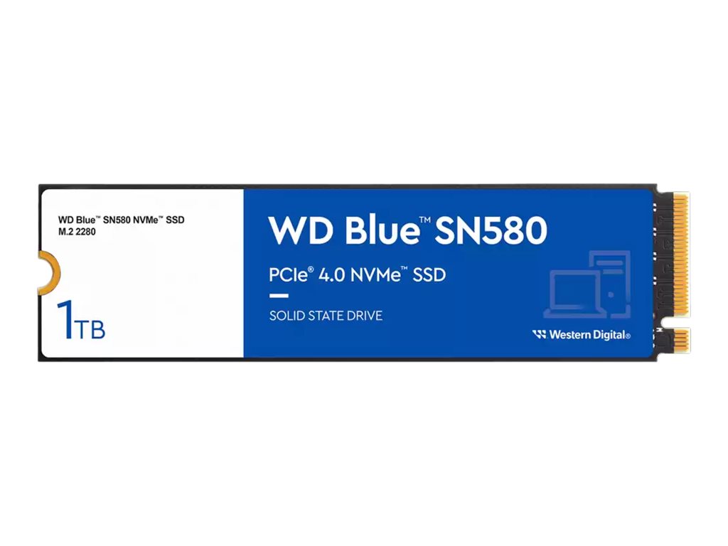 WD Blue SN580 WDS100T3B0E - SSD - 1 To - interne - M.2 2280 - PCIe 4.0 x4 (NVMe) - WDS100T3B0E-00CHF0 - Disques SSD