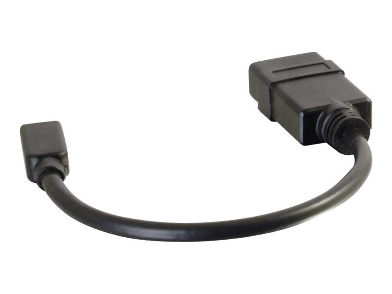 C2G HDMI Micro to HDMI Adapter Converter Dongle - Adaptateur HDMI - HDMI femelle pour 19 pin micro HDMI Type D mâle - 20.3 cm - double blindage - noir - 80510 - Câbles HDMI