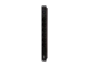 APC Easy Basic Rack PDU EPDU1010B-SCH - Unité de distribution secteur (rack-montable) - CA 200-240 V - monophasé - entrée : IEC 60320 C14 10A - connecteurs de sortie : 7 (IEC C14, 6 x CEE 7/4) - 1U - 19" - 2.5 m cordon - EPDU1010B-SCH - Parasurtenseurs et PDU