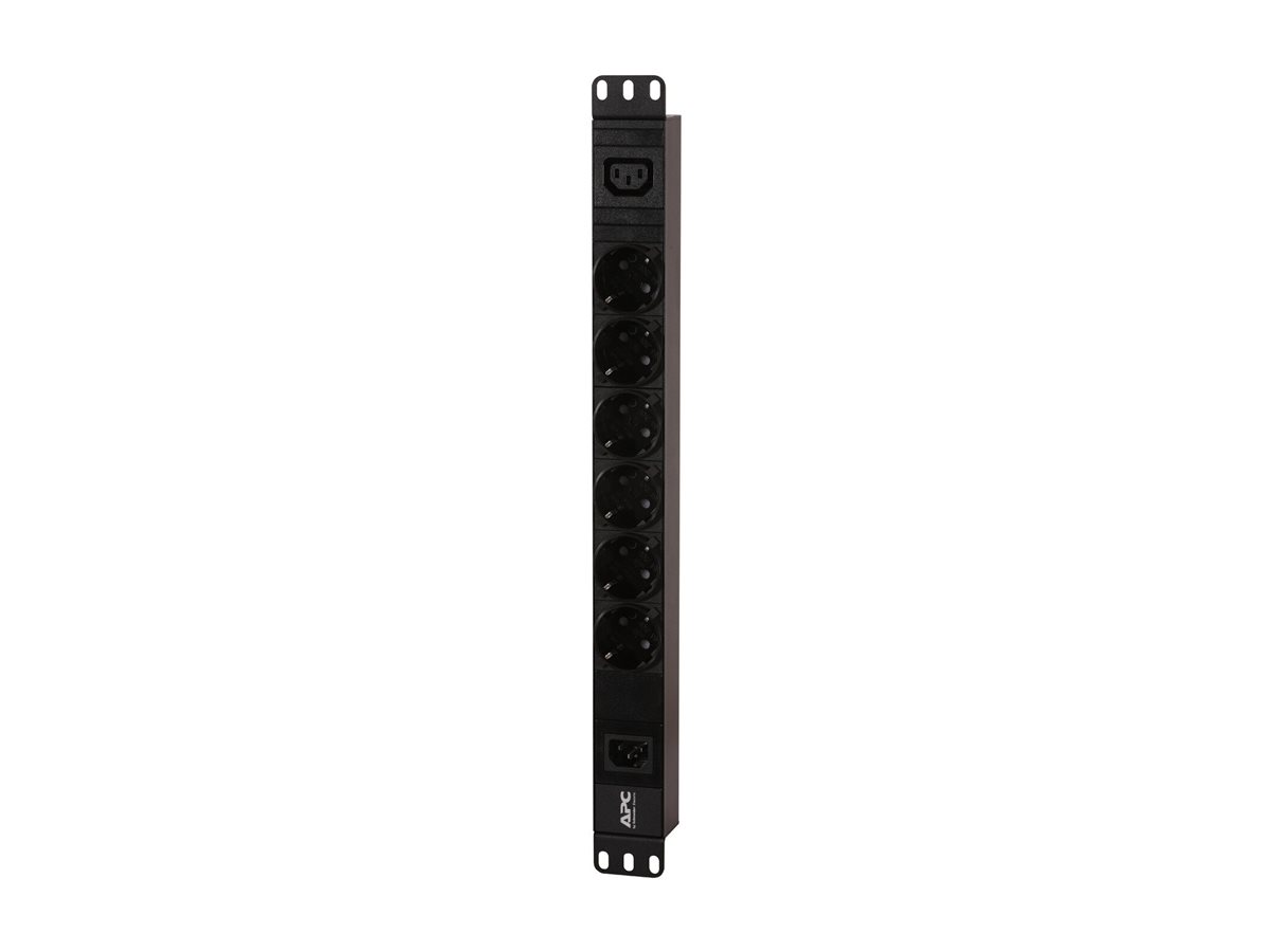 APC Easy Basic Rack PDU EPDU1010B-SCH - Unité de distribution secteur (rack-montable) - CA 200-240 V - monophasé - entrée : IEC 60320 C14 10A - connecteurs de sortie : 7 (IEC C14, 6 x CEE 7/4) - 1U - 19" - 2.5 m cordon - EPDU1010B-SCH - Parasurtenseurs et PDU