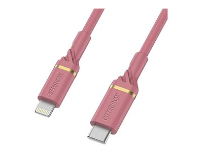 OtterBox - Câble Lightning - Lightning mâle pour 24 pin USB-C mâle - 1 m - rose scintillant - Prise en charge de Power Delivery - 78-52650 - Accessoires pour systèmes audio domestiques