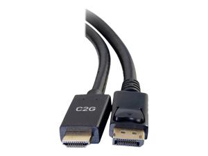C2G 10ft DisplayPort Male to HDMI Male Passive Adapter Cable - 4K 30Hz - Adaptateur vidéo - DisplayPort mâle pour HDMI mâle - 3 m - noir - passif, support 4K - 84434 - Câbles HDMI