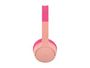 Belkin SoundForm Mini - Écouteurs avec micro - sur-oreille - Bluetooth - sans fil, filaire - jack 3,5mm - rose - AUD002BTPKV3 - Écouteurs