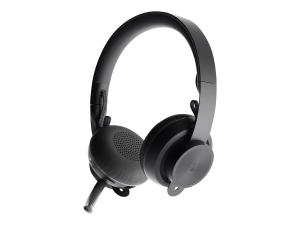Logitech Zone Wireless - Micro-casque - sur-oreille - Bluetooth - sans fil - Suppresseur de bruit actif - isolation acoustique - graphite - Certifié pour Microsoft Teams - 981-000859 - Écouteurs