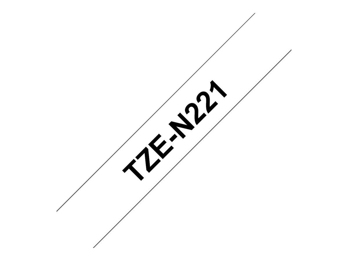 Brother TZe-N221 - Noir sur blanc - Rouleau (0,9 cm x 8 m) 1 cassette(s) bande non plastifiée - pour Brother PT-D600, H110; P-Touch PT-1005, 1010, D210, D400, D450, E550, H110, P900, P950 - TZEN221 - Autres consommables et kits d'entretien pour imprimante