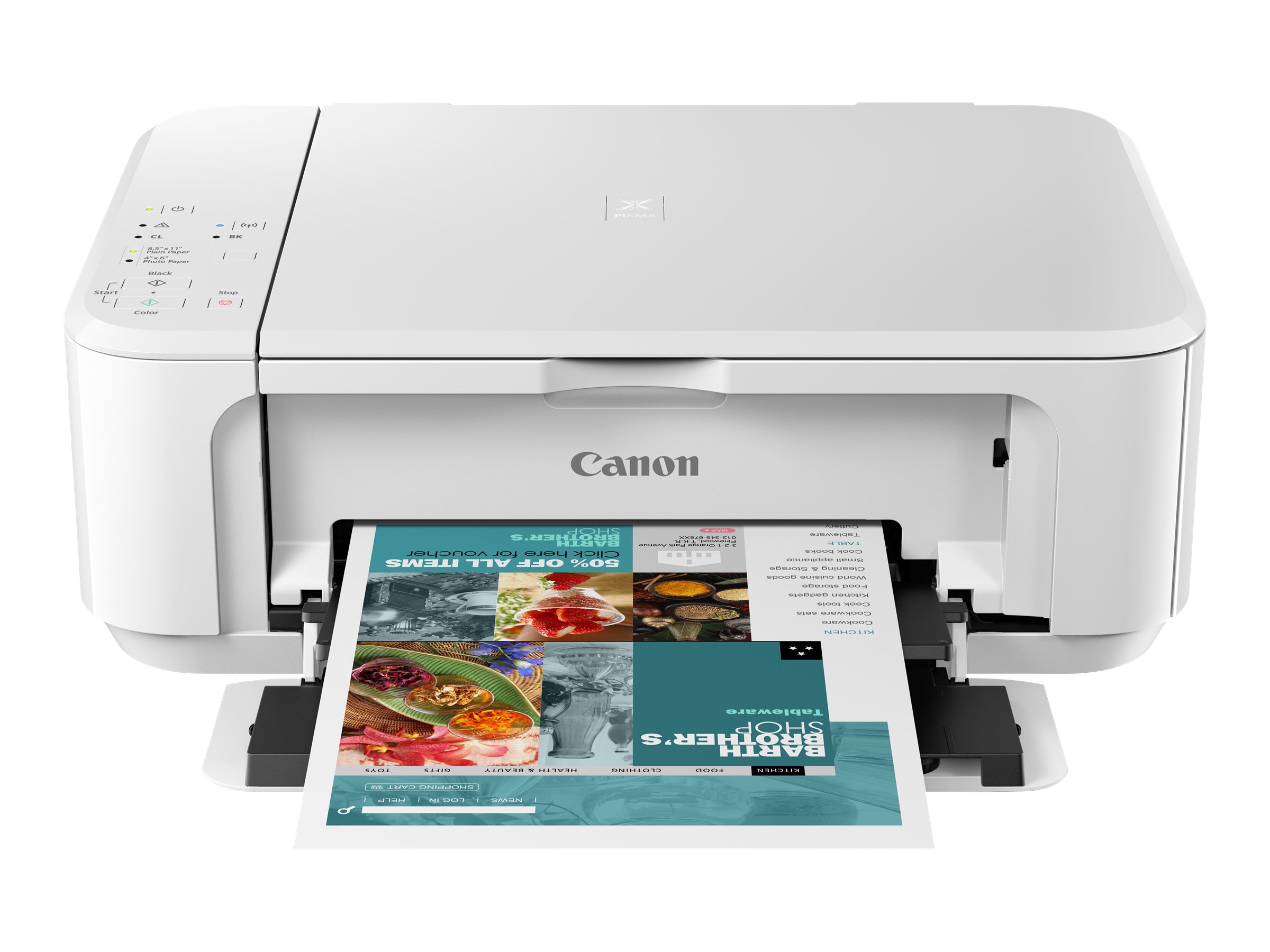 Canon PIXMA MG3650S - Imprimante multifonctions - couleur - jet d'encre - 216 x 297 mm (original) - A4/Legal (support) - jusqu'à 9.9 ipm (impression) - 100 feuilles - USB 2.0, Wi-Fi(n) - blanc - 0515C109 - Imprimantes multifonctions