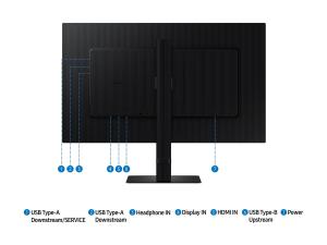 Samsung ViewFinity S8 S27D800EAU - S80D Series - écran LED - 27" - 3840 x 2160 UHD @ 60 Hz - IPS - 350 cd/m² - 1000:1 - HDR10 - 5 ms - HDMI, DisplayPort - noir - LS27D800EAUXEN - Écrans d'ordinateur