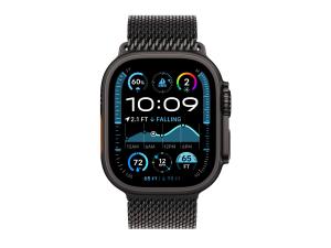 Apple Watch Ultra 2 - 49 mm - titane noir - montre intelligente avec boucle milanaise - taille du bracelet : L - 64 Go - LTE, Wi-Fi 4, UWB, Bluetooth - 4G - 61.8 g - MX5V3NF/A - Montres intelligentes