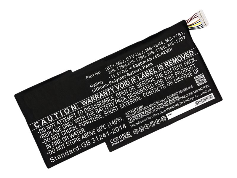 DLH - Batterie de portable (équivalent à : MSI BTY-M6J, MSI BTY-U6J) - lithium-polymère - 5300 mAh - 61 Wh - pour MSI Bravo 15; 17; GS63 8RD; GS63 8RE; GS73 8RE; GS73 8RF; WS63 8SJ; WS63 8SK; WS63 8SL - MMII4773-B061Y2 - Batteries pour ordinateur portable