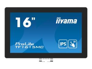 iiyama ProLite TF1615MC-B1 - Écran LED - 15.6" - cadre ouvert - écran tactile - 1920 x 1080 Full HD (1080p) - IPS - 450 cd/m² - 1000:1 - 25 ms - HDMI, VGA, DisplayPort - noir - TF1615MC-B1 - Écrans d'ordinateur