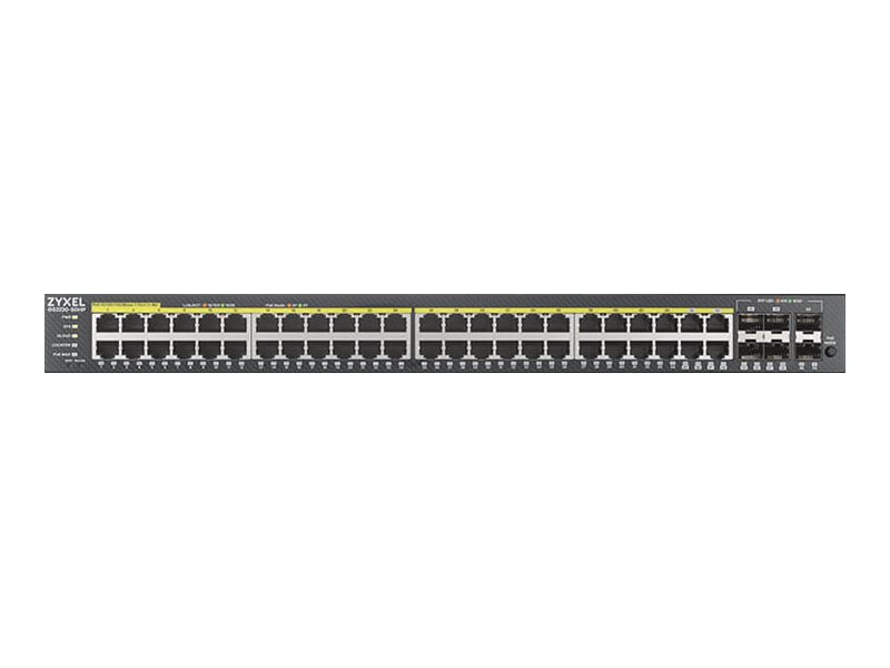 Zyxel GS2220-50HP - Commutateur - Géré - 44 x 10/100/1000 (PoE+) + 4 x SFP Gigabit combiné + 2 x Gigabit SFP - Montable sur rack - PoE+ (375 W) - GS2220-50HP-EU0101F - Concentrateurs et commutateurs gigabit