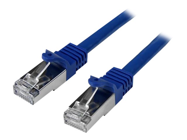 StarTech.com Câble réseau Cat6 blindé SFTP sans crochet - 2 m Bleu - Cordon Ethernet RJ45 anti-accroc - Câble patch - Cordon de raccordement - RJ-45 (M) pour RJ-45 (M) - 2 m - SFTP / 50 micromètres - CAT 6 - moulé, sans crochet - bleu - N6SPAT2MBL - Câbles à paire torsadée