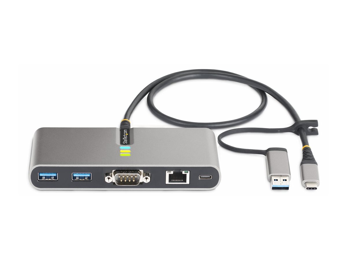 StarTech.com 2-Port USB-C/USB-A Hub with GbE and RS232 Serial, 2x USB-A - Concentrateur (hub) - 2 x USB 3.2 Gen 1 - de bureau - 5G2A1SGBB-USB-C-HUB - Concentrateurs USB
