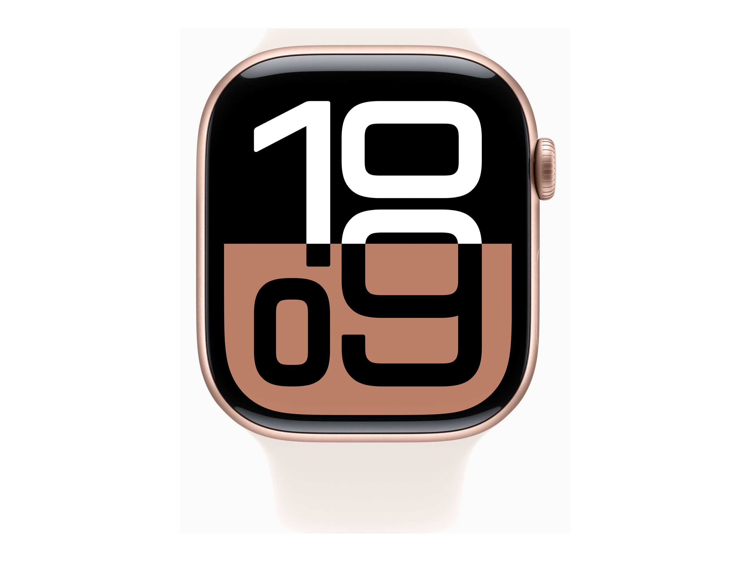 Apple Watch Series 10 (GPS + Cellular) - 46 mm - aluminium rose or - montre intelligente avec bande sport - fluoroélastomère - blush léger - taille du bracelet : M/L - 64 Go - LTE, Wi-Fi 4, UWB, Bluetooth - 4G - 35.3 g - MWY73QF/A - Montres intelligentes