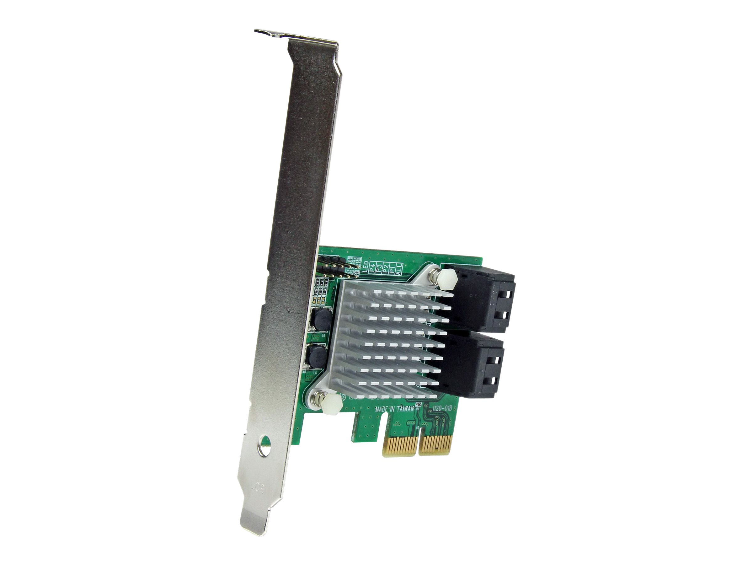 StarTech.com Carte contrôleur PCI Express RAID à 4 ports SATA 6 Gb/s avec HyperDuo (PEXSAT34RH) - Contrôleur de stockage (RAID) - 4 Canal - SATA 6Gb/s - profil bas - RAID RAID 0, 1, 10, JBOD - PCIe 2.0 x2 - pour P/N: ST521PMINT - PEXSAT34RH - Adaptateurs de stockage