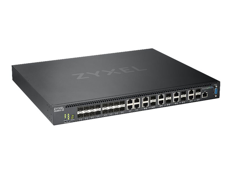 Zyxel XS3800-28 - Commutateur - C2+ - Géré - 4 x 10GBase-T + 16 x 10 Gigabit SFP+ + 8 x combo 10 gigabits SFP+ - Montable sur rack - XS3800-28-ZZ0101F - Commutateurs gérés