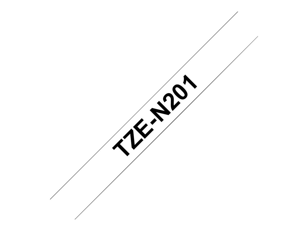 Brother TZe-N201 - Noir sur blanc - Rouleau (3,56 cm x 8 m) 1 cassette(s) bande non plastifiée - pour Brother PT-D210, D600, H110, P750, P950; P-Touch PT-D410, D460; P-Touch Cube Pro PT-P910 - TZEN201 - Papier pour rouleau