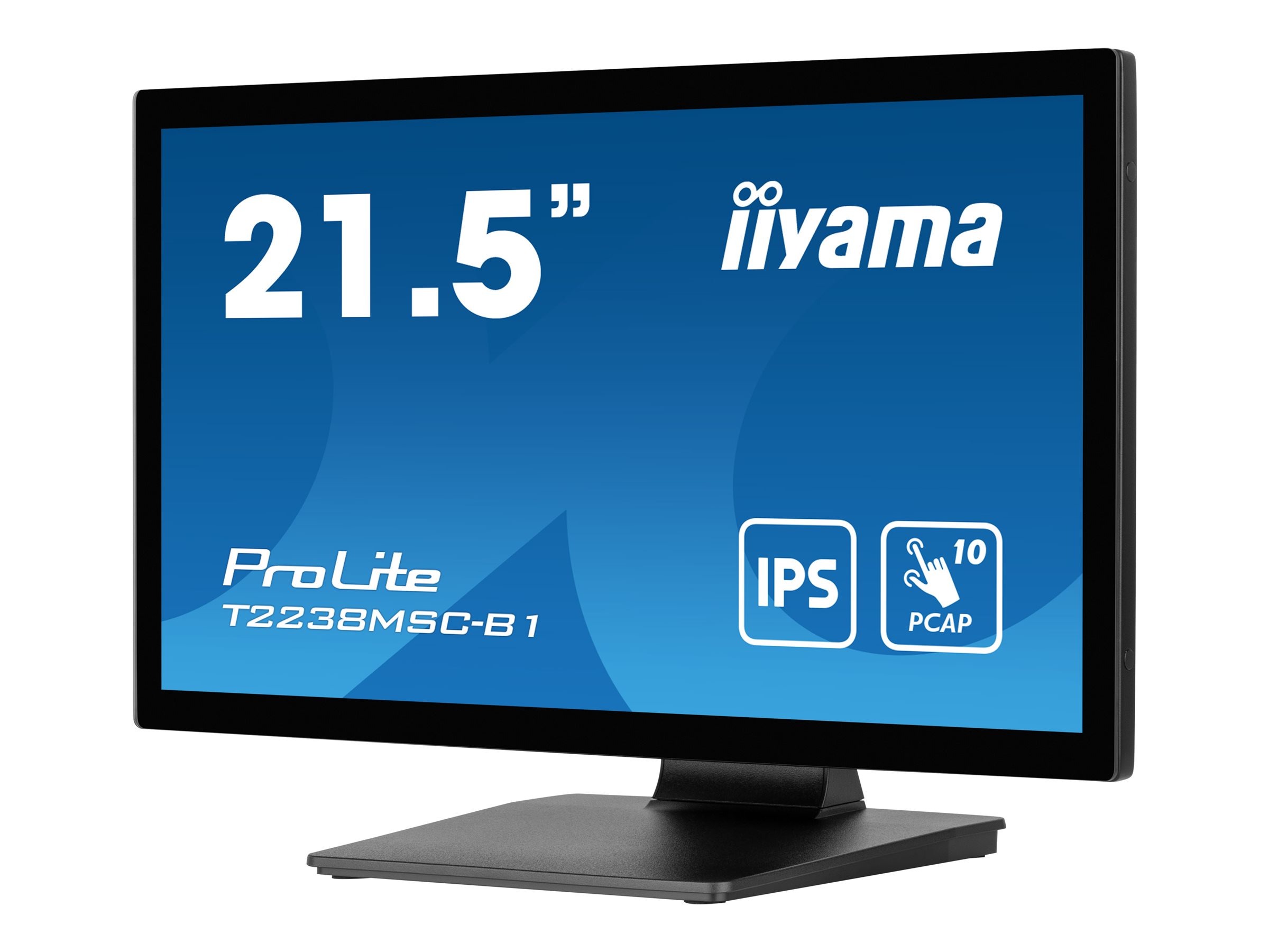 iiyama ProLite T2238MSC-B1 - Écran LED - 21.5" - écran tactile - 1920 x 1080 Full HD (1080p) - IPS - 600 cd/m² - 1000:1 - 5 ms - HDMI, DisplayPort - haut-parleurs - noir mat - T2238MSC-B1 - Écrans d'ordinateur
