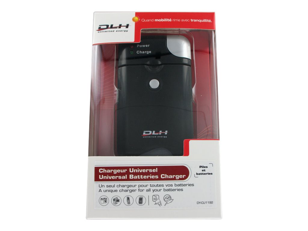 DLH DY-CU1192 - Chargeur de batteries + adaptateur secteur + adaptateur d'alimentation de voiture - 2 x charge de batteries - 700 mA - DY-CU1192 - Adaptateurs électriques et chargeurs